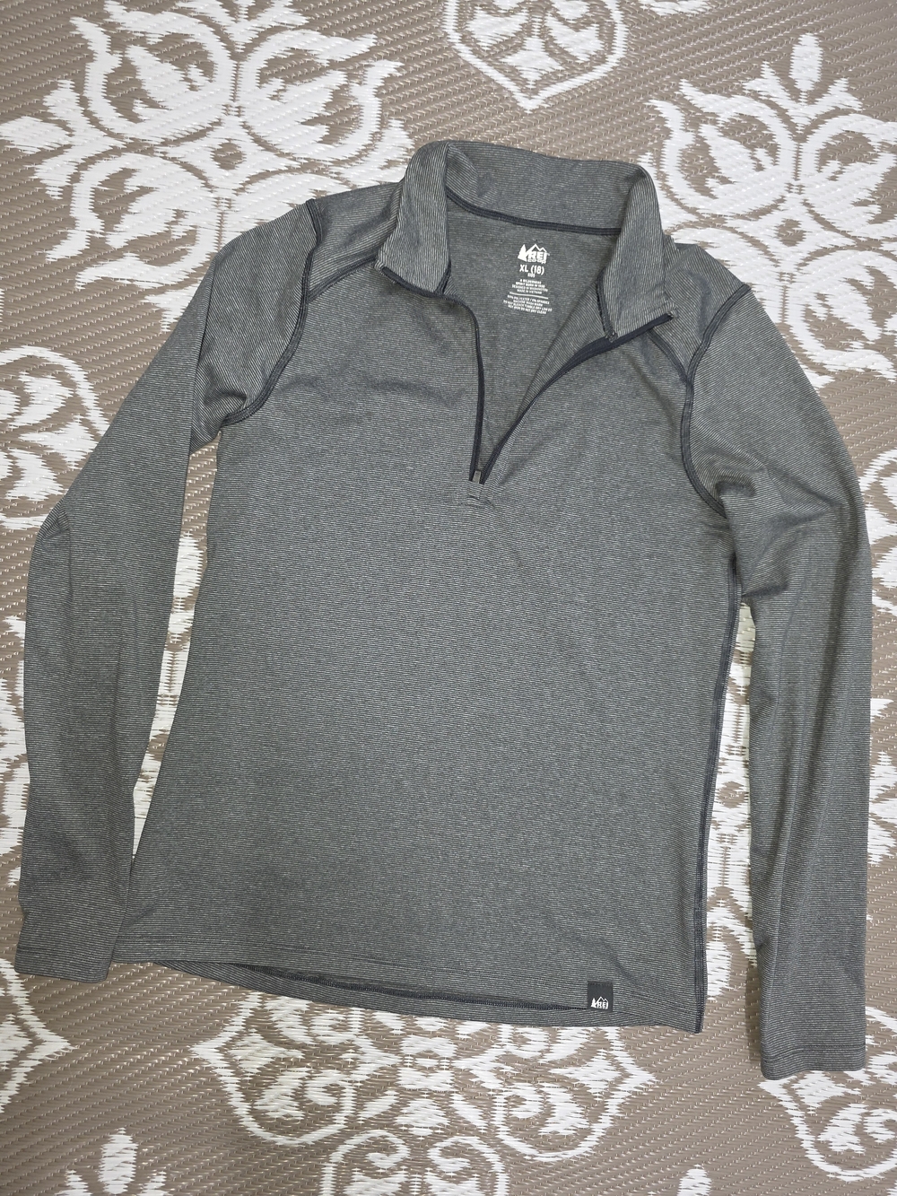 REI Gray Quarter-Zip Performance Pullover
